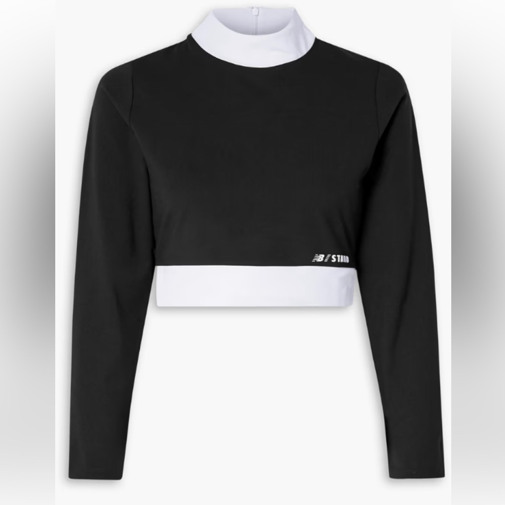 STAUD NB Monochrome Long Sleeve Crop Top